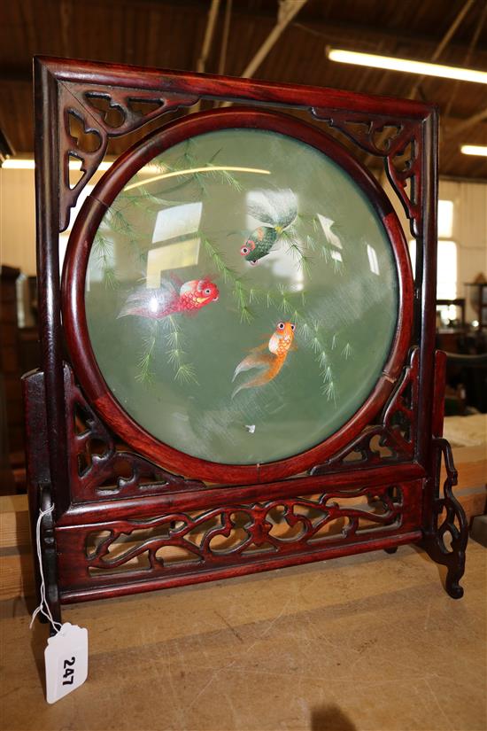Chinese hardwood miniature screen